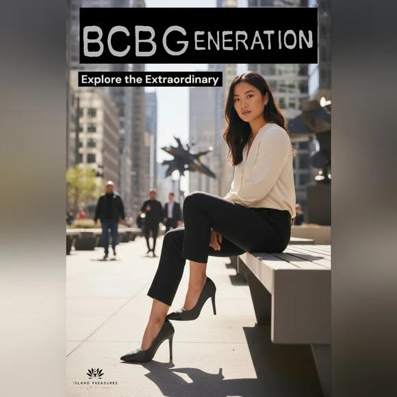 BCBGeneration Duboise Size 6.5 Stilleto Pointed Toe Fabric With Leather Accents - Picture 17 of 17